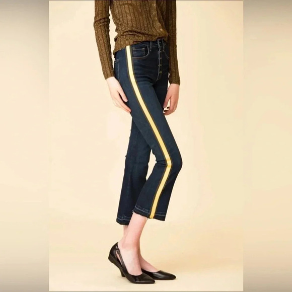 Veronica Beard Carolyn Tuxedo Stripe Baby Boot Crop Jeans 24 - Picture 1 of 6